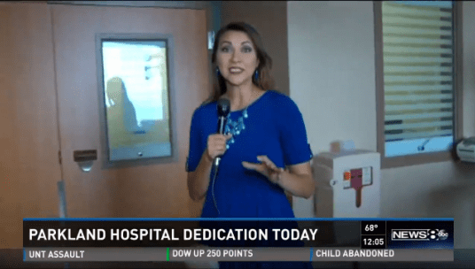 VISTAMATIC Privacy Glass Captured in ABC News Coverage of Parkland Hospital Dedication Ceremony #PartnersinProjects